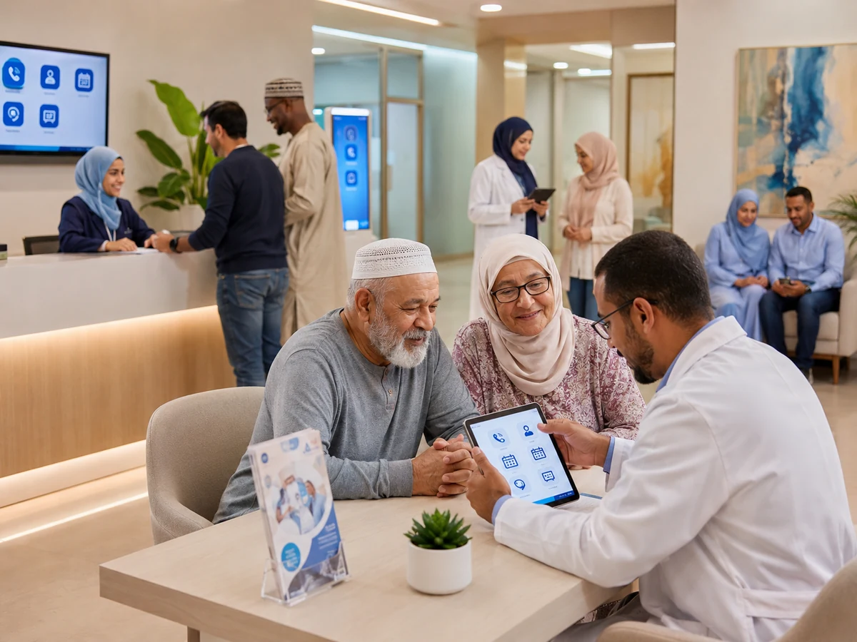 Clinique moderne présentant plusieurs services et canaux patients