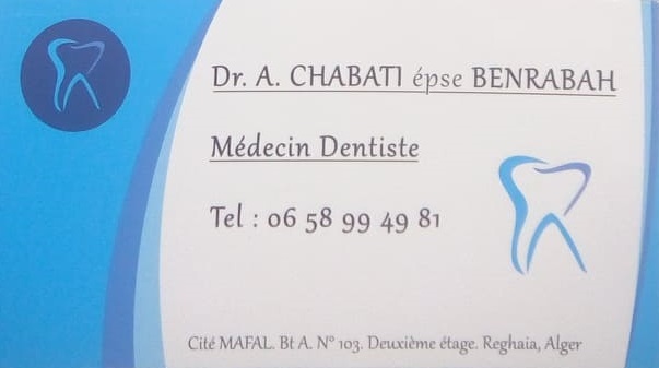 Docteur A. CHABATI épouse BENRABAH – Dentiste Reghaia