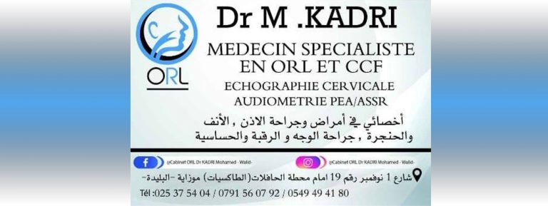 Dr. M. KADRI  ORL  Mouzaia  Blida